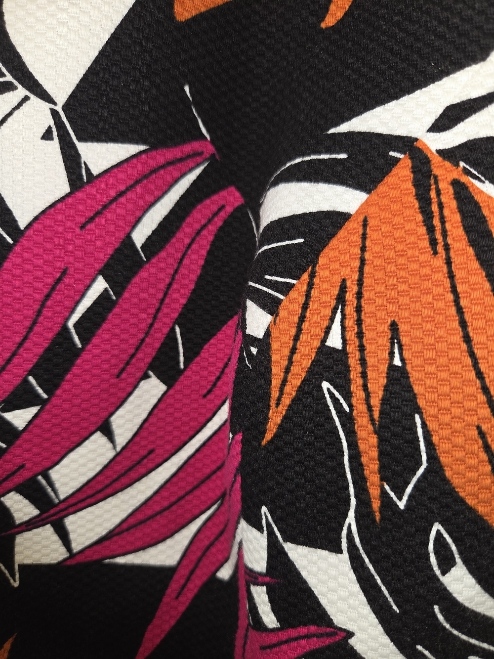 Tropical Floral Open-Front Blazer Jacket in Black, Pink & Orange - Picture 6 of 9